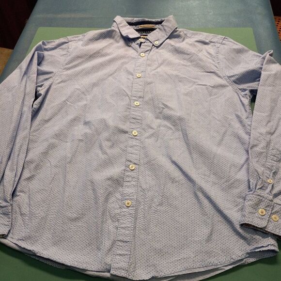 Denim & Flower Men's Large Cotton Button Down Dress Shirt - Picture 1 of 6
